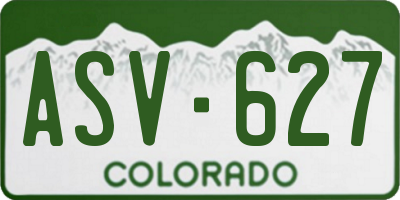 CO license plate ASV627