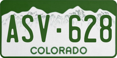 CO license plate ASV628