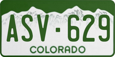 CO license plate ASV629