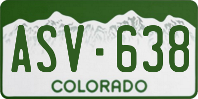 CO license plate ASV638