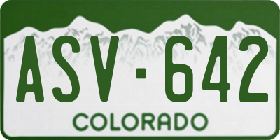 CO license plate ASV642
