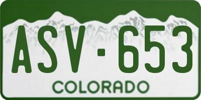 CO license plate ASV653