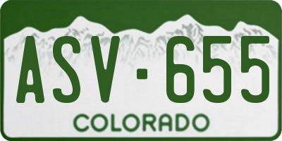 CO license plate ASV655