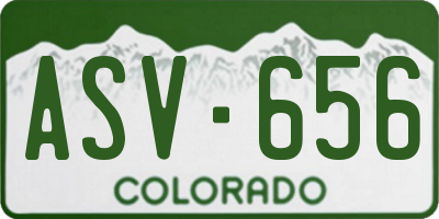CO license plate ASV656