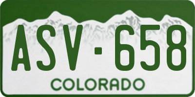 CO license plate ASV658