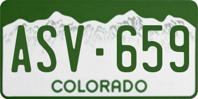 CO license plate ASV659