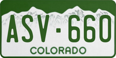CO license plate ASV660