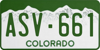 CO license plate ASV661