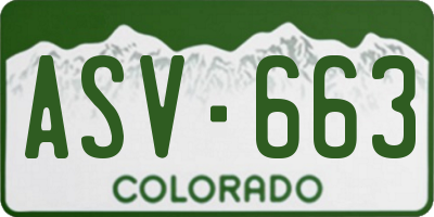 CO license plate ASV663
