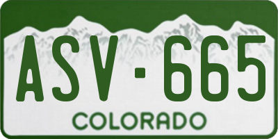 CO license plate ASV665