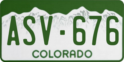 CO license plate ASV676