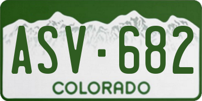CO license plate ASV682