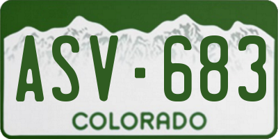 CO license plate ASV683