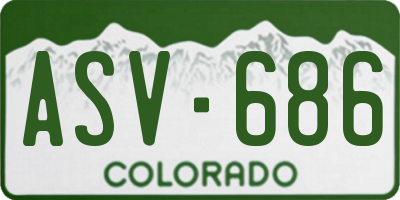 CO license plate ASV686