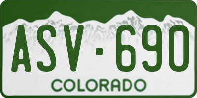 CO license plate ASV690