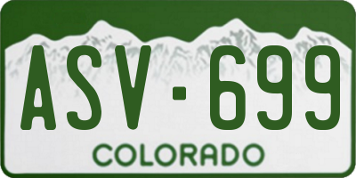 CO license plate ASV699