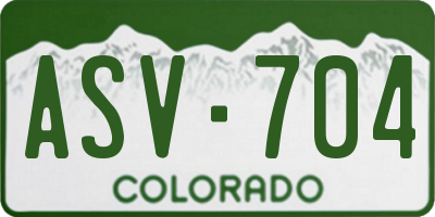 CO license plate ASV704