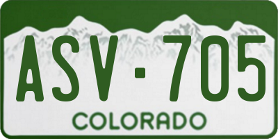 CO license plate ASV705