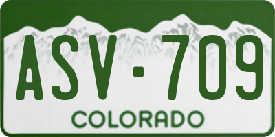 CO license plate ASV709