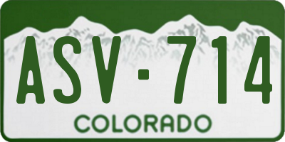 CO license plate ASV714