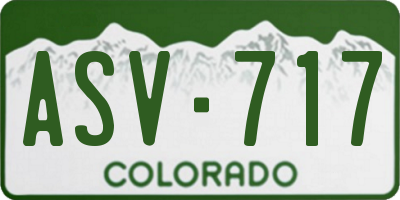 CO license plate ASV717