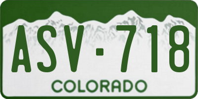 CO license plate ASV718