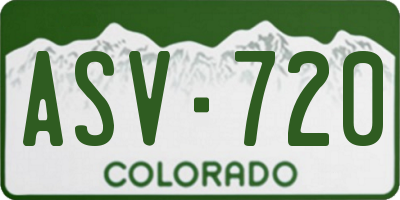 CO license plate ASV720