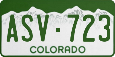 CO license plate ASV723