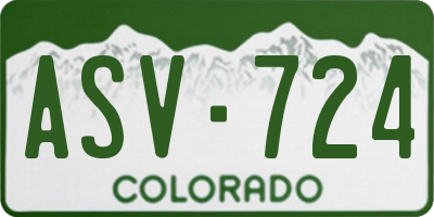 CO license plate ASV724