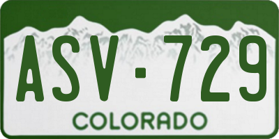 CO license plate ASV729