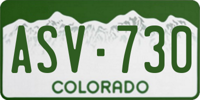 CO license plate ASV730