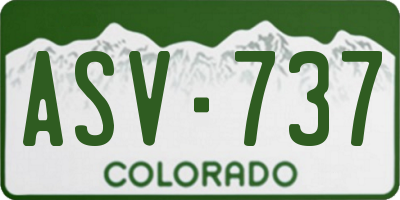 CO license plate ASV737