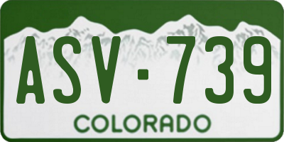 CO license plate ASV739
