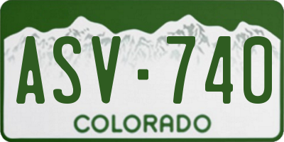 CO license plate ASV740
