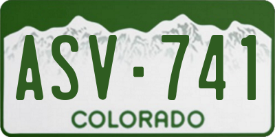CO license plate ASV741