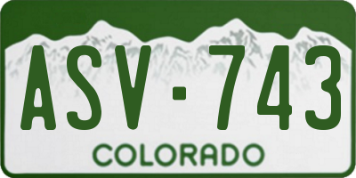 CO license plate ASV743