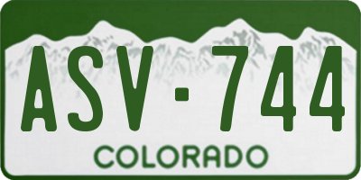 CO license plate ASV744