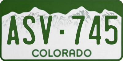 CO license plate ASV745