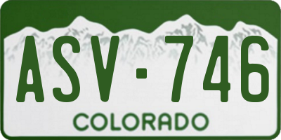 CO license plate ASV746