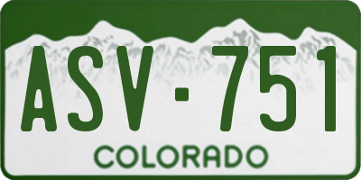CO license plate ASV751
