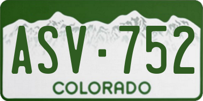 CO license plate ASV752