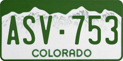 CO license plate ASV753