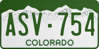 CO license plate ASV754