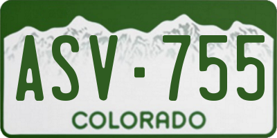 CO license plate ASV755