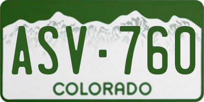 CO license plate ASV760