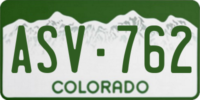 CO license plate ASV762