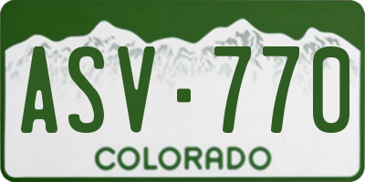 CO license plate ASV770
