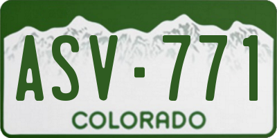 CO license plate ASV771