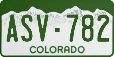 CO license plate ASV782