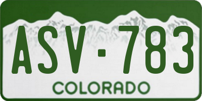 CO license plate ASV783